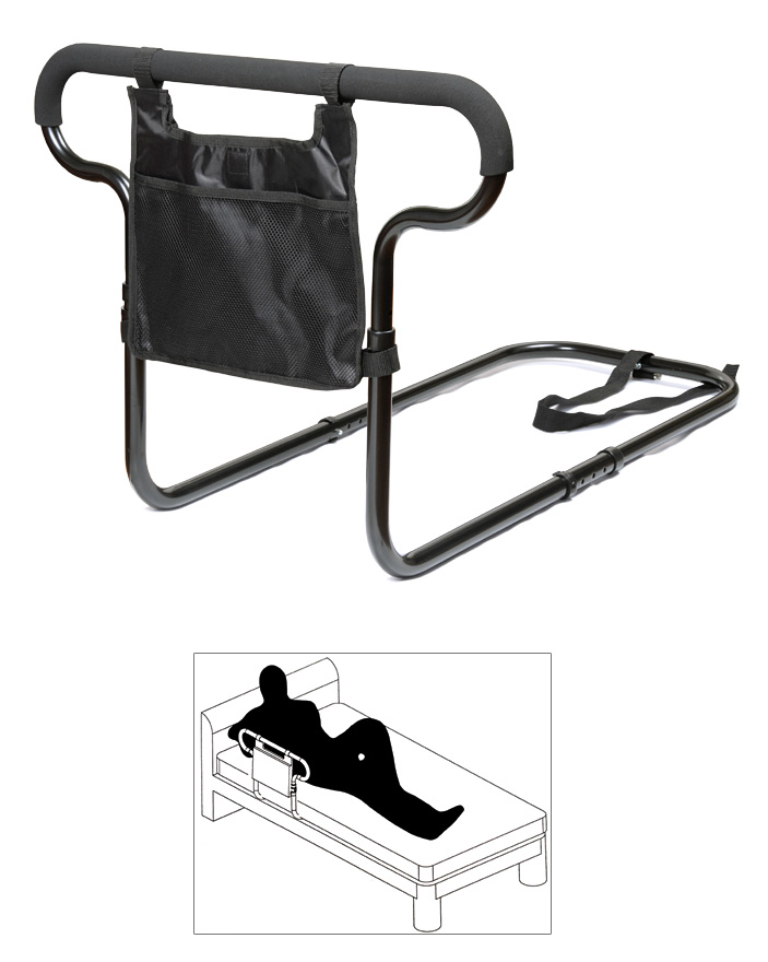 Bettgeländer mit Tasche