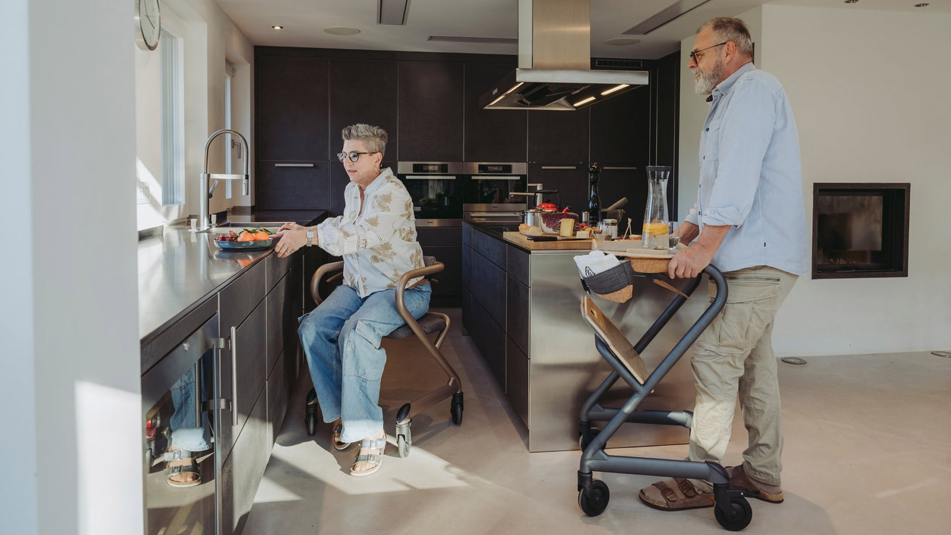 Wohnraumrollator WR53 grau