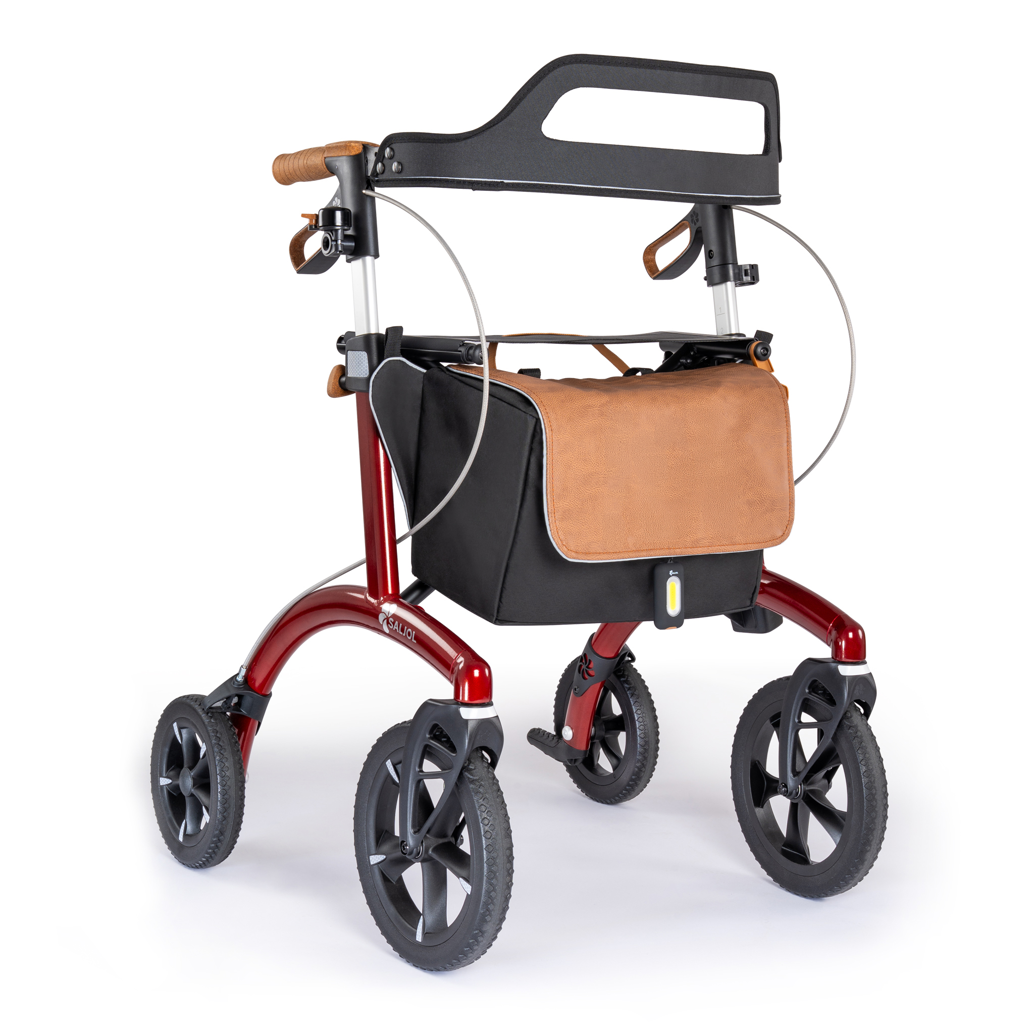 Saljol Aluminiumrollator AR62 barolo rot Vollausstattung