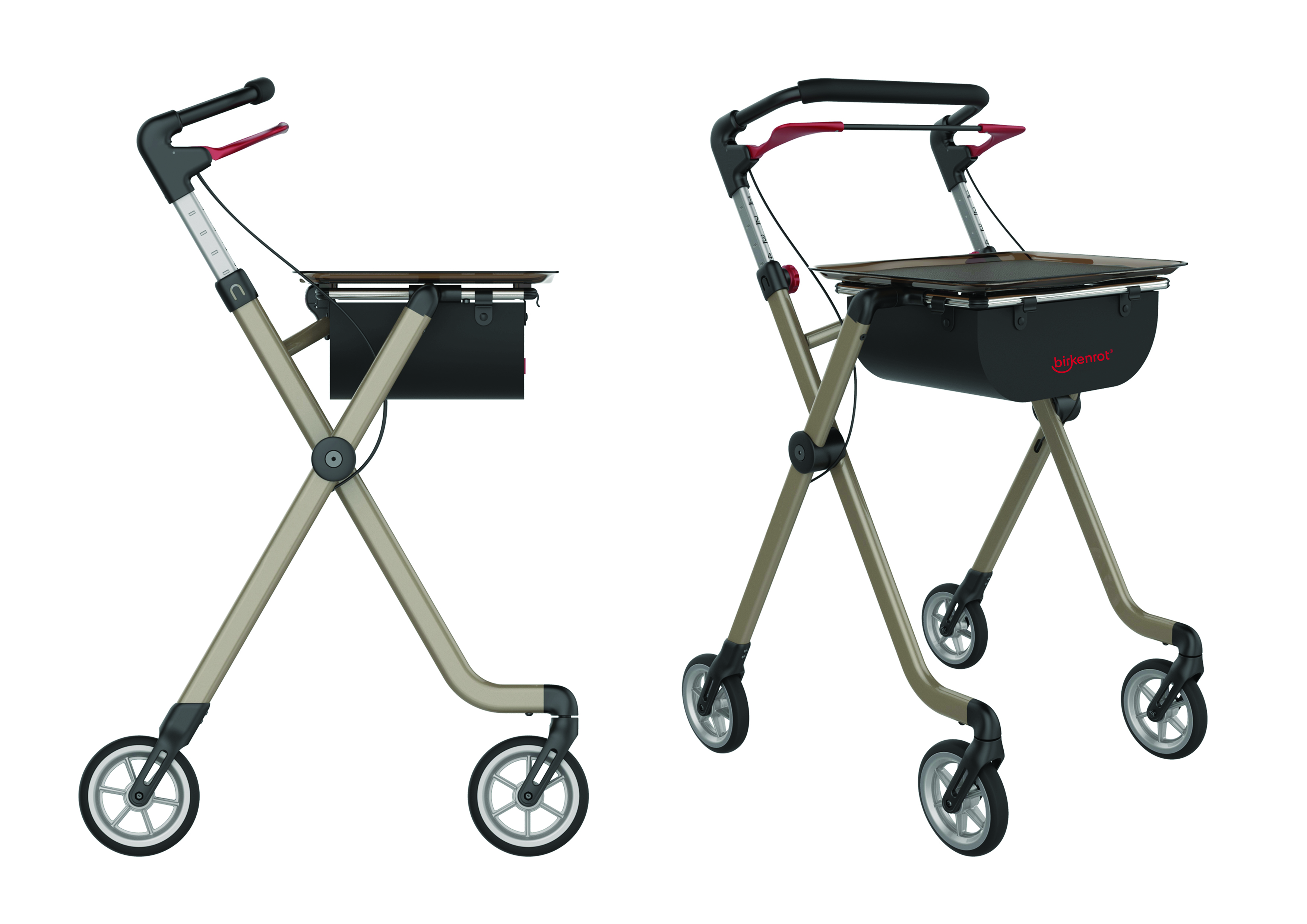 Rollator Indoor Birkenrot